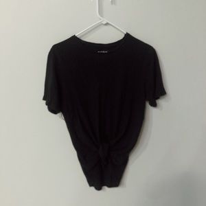 Black shirt with tied bottom